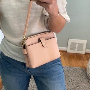 Nude Pink Crossbody Faux Leather